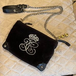 Juicy Couture bag black velvet bling crossbody